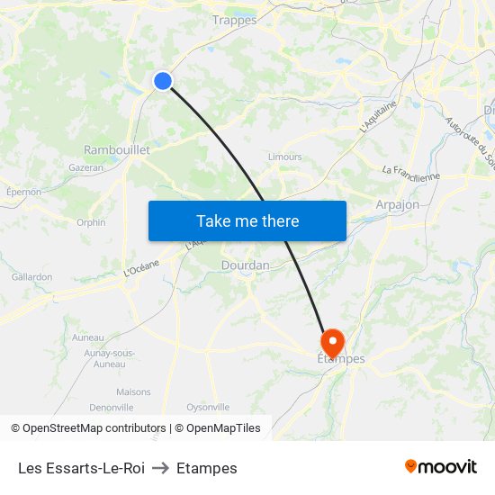 Les Essarts-Le-Roi to Etampes map
