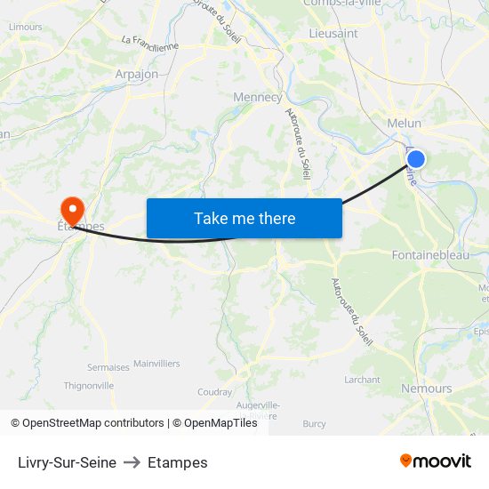 Livry-Sur-Seine to Etampes map