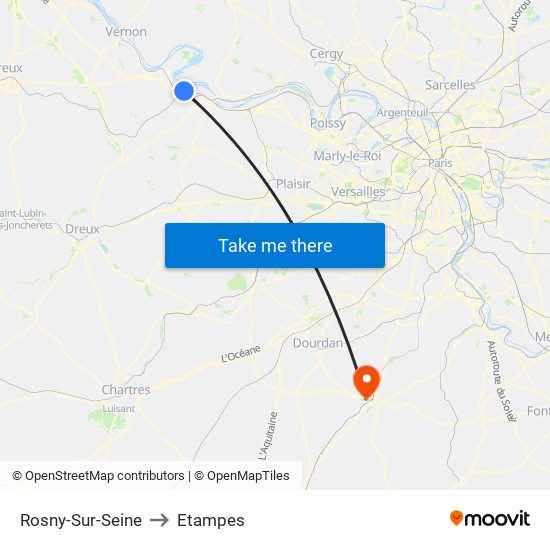 Rosny-Sur-Seine to Etampes map