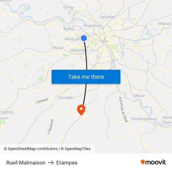 Rueil-Malmaison to Etampes map