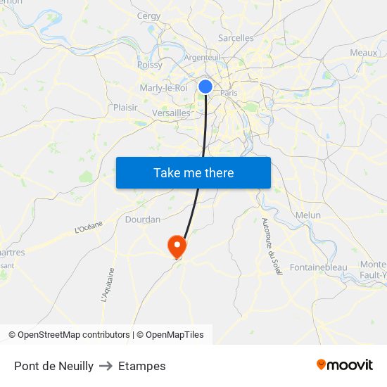 Pont de Neuilly to Etampes map