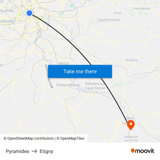 Pyramides to Etigny map