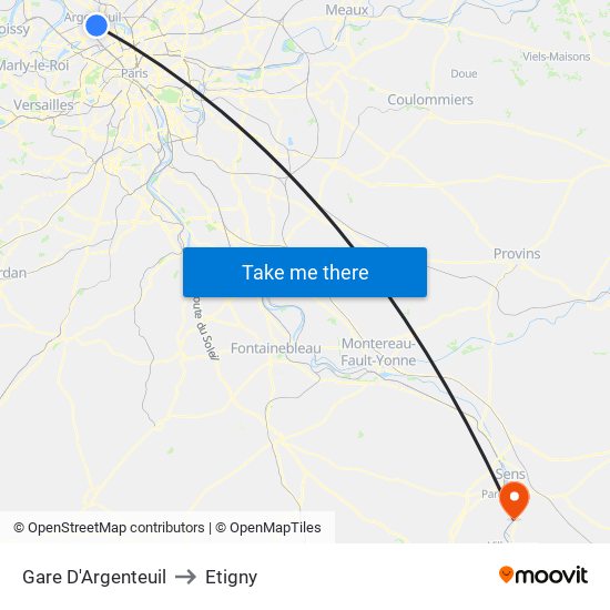 Gare D'Argenteuil to Etigny map