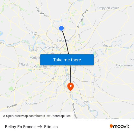 Belloy-En-France to Etiolles map