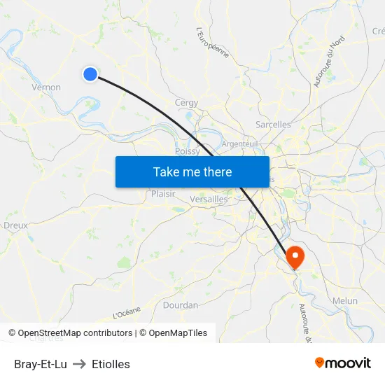 Bray-Et-Lu to Etiolles map
