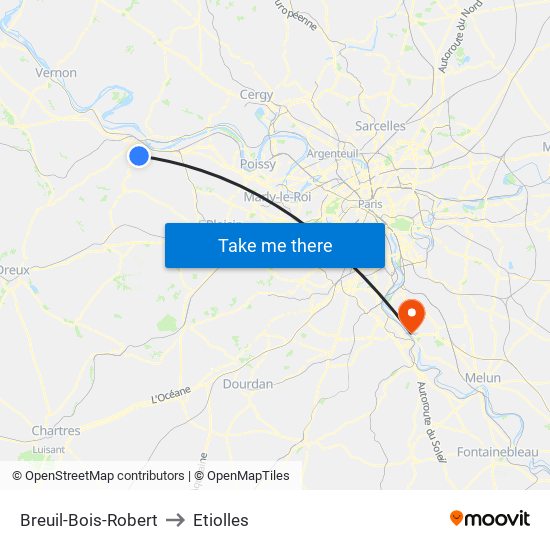 Breuil-Bois-Robert to Etiolles map