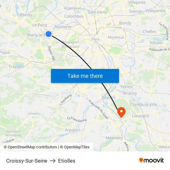 Croissy-Sur-Seine to Etiolles map