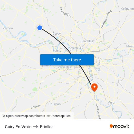 Guiry-En-Vexin to Etiolles map