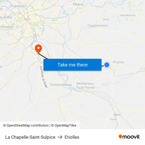 La Chapelle-Saint-Sulpice to Etiolles map