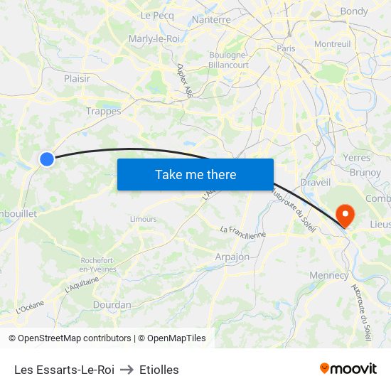 Les Essarts-Le-Roi to Etiolles map