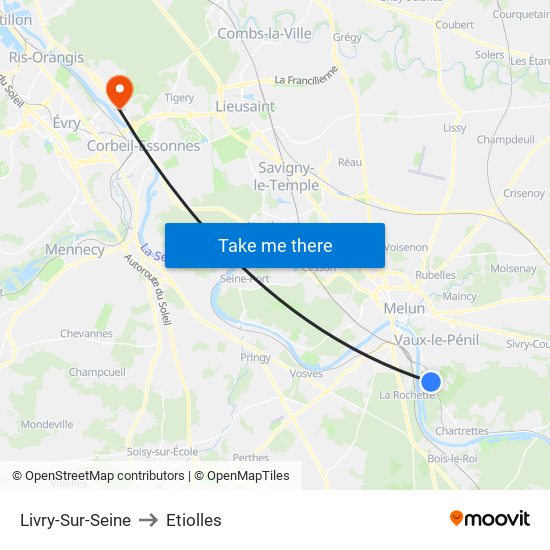 Livry-Sur-Seine to Etiolles map