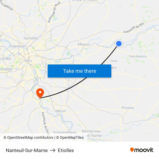 Nanteuil-Sur-Marne to Etiolles map