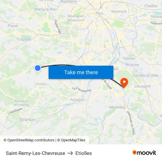 Saint-Remy-Les-Chevreuse to Etiolles map