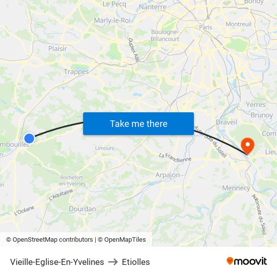 Vieille-Eglise-En-Yvelines to Etiolles map