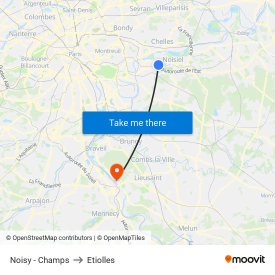 Noisy - Champs to Etiolles map