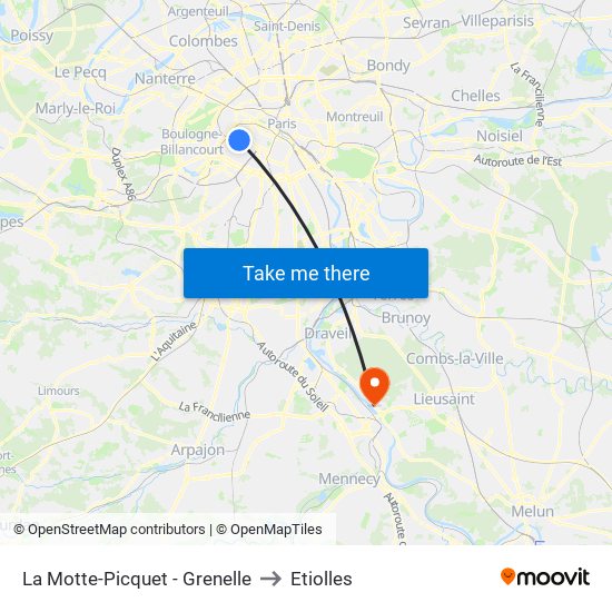 La Motte-Picquet - Grenelle to Etiolles map
