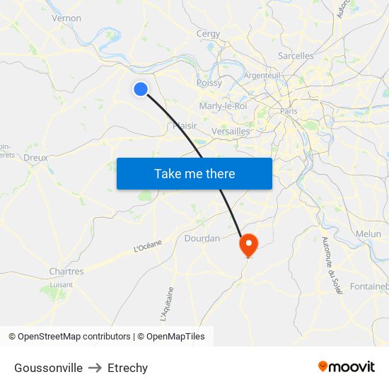 Goussonville to Etrechy map