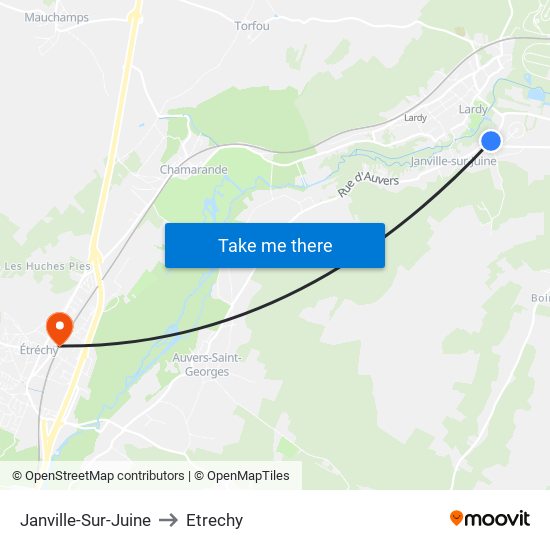 Janville-Sur-Juine to Etrechy map