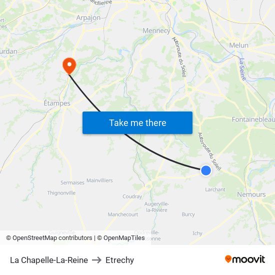 La Chapelle-La-Reine to Etrechy map