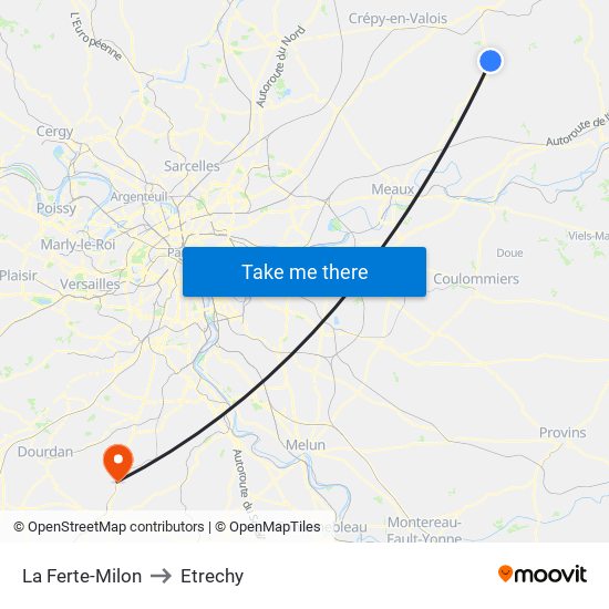 La Ferte-Milon to Etrechy map