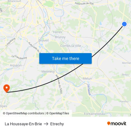 La Houssaye-En-Brie to Etrechy map
