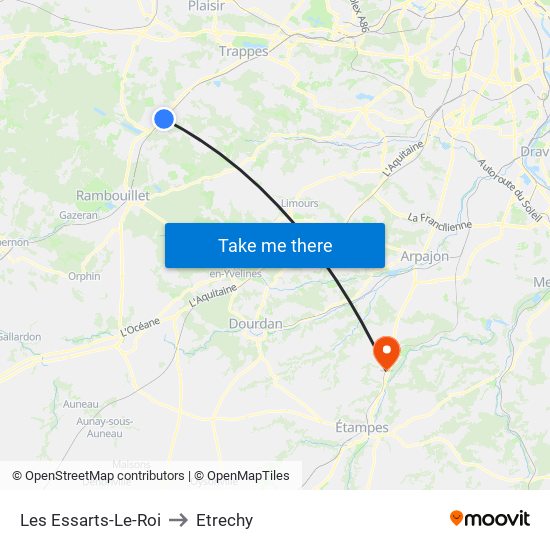 Les Essarts-Le-Roi to Etrechy map