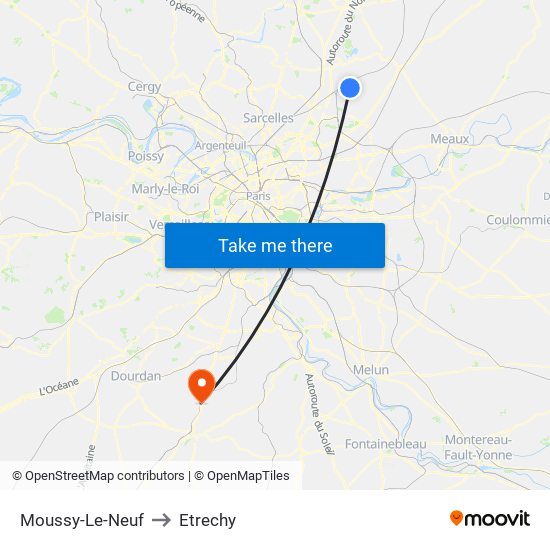 Moussy-Le-Neuf to Etrechy map