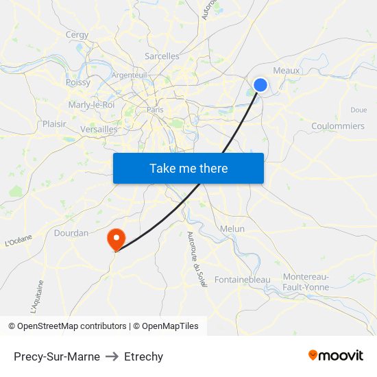 Precy-Sur-Marne to Etrechy map