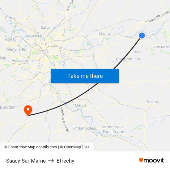 Saacy-Sur-Marne to Etrechy map