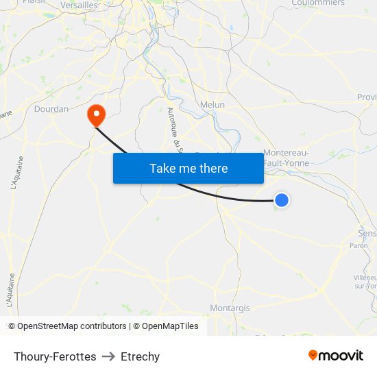Thoury-Ferottes to Etrechy map