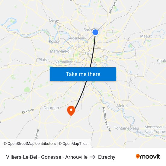 Villiers-Le-Bel - Gonesse - Arnouville to Etrechy map