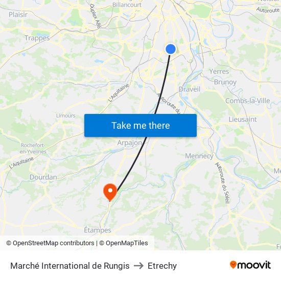 Marché International de Rungis to Etrechy map