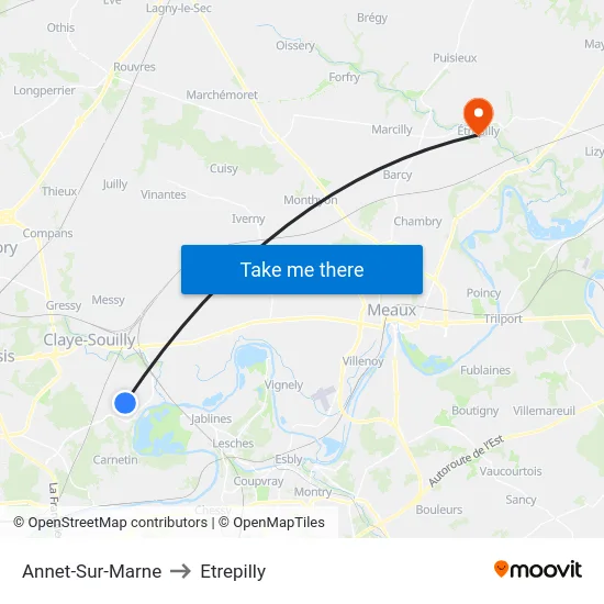 Annet-Sur-Marne to Etrepilly map