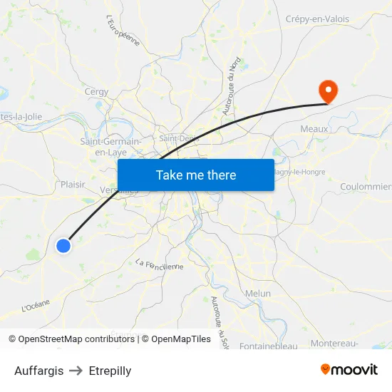 Auffargis to Etrepilly map