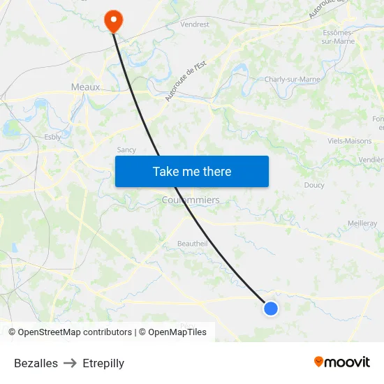 Bezalles to Etrepilly map