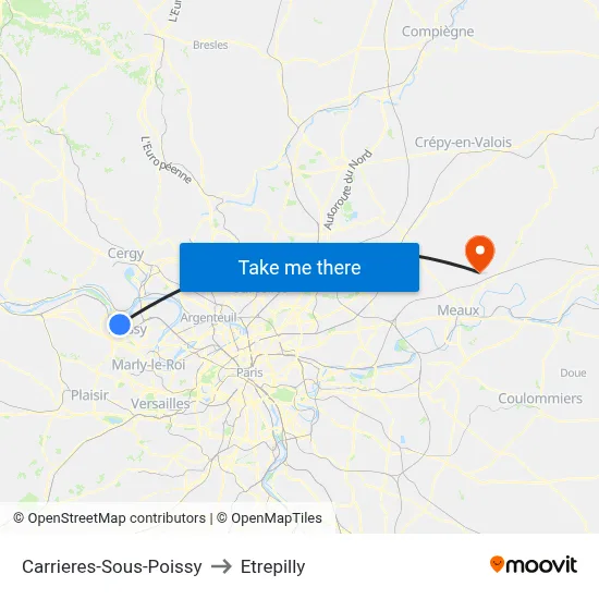 Carrieres-Sous-Poissy to Etrepilly map