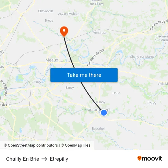 Chailly-En-Brie to Etrepilly map