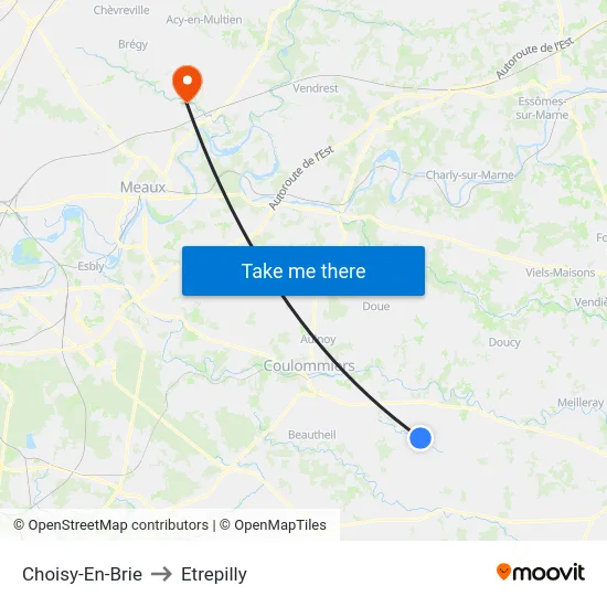 Choisy-En-Brie to Etrepilly map