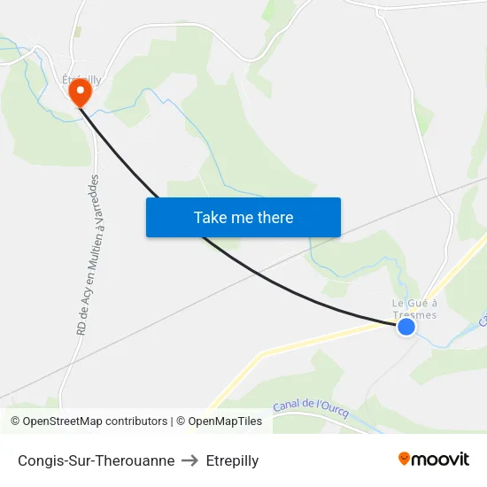 Congis-Sur-Therouanne to Etrepilly map