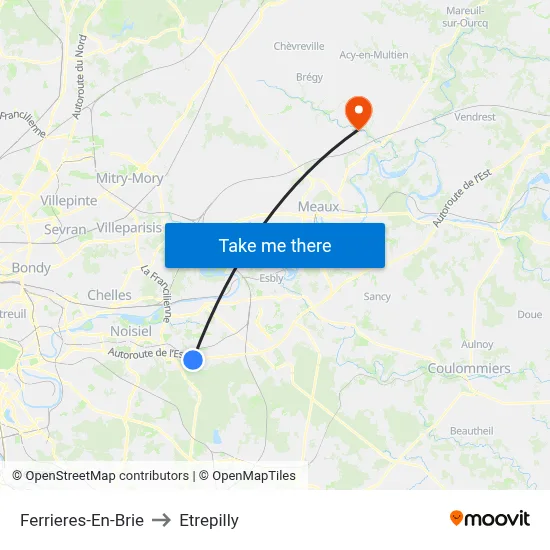 Ferrieres-En-Brie to Etrepilly map