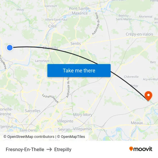 Fresnoy-En-Thelle to Etrepilly map