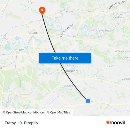 Fretoy to Etrepilly map