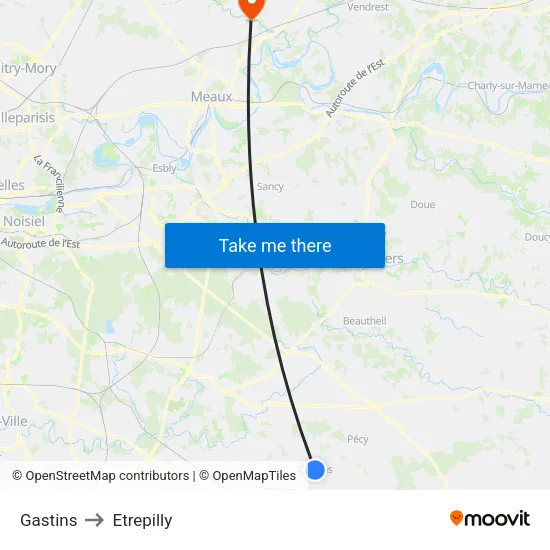 Gastins to Etrepilly map