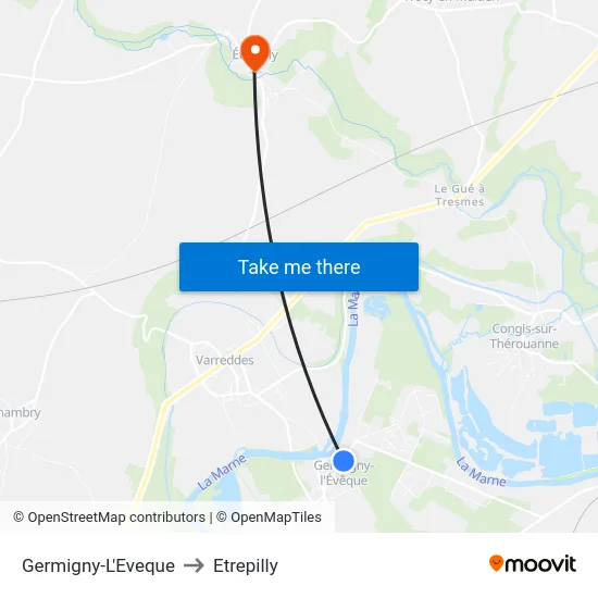 Germigny-L'Eveque to Etrepilly map
