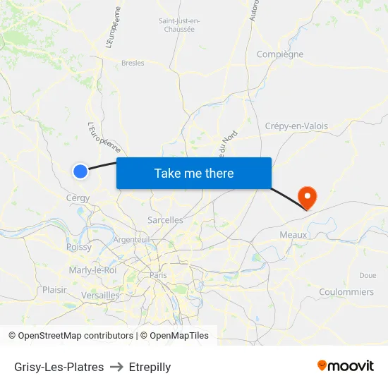 Grisy-Les-Platres to Etrepilly map