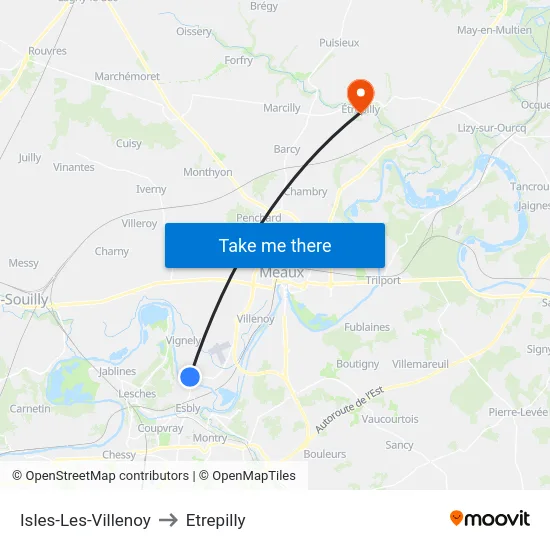 Isles-Les-Villenoy to Etrepilly map