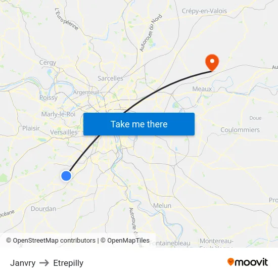 Janvry to Etrepilly map