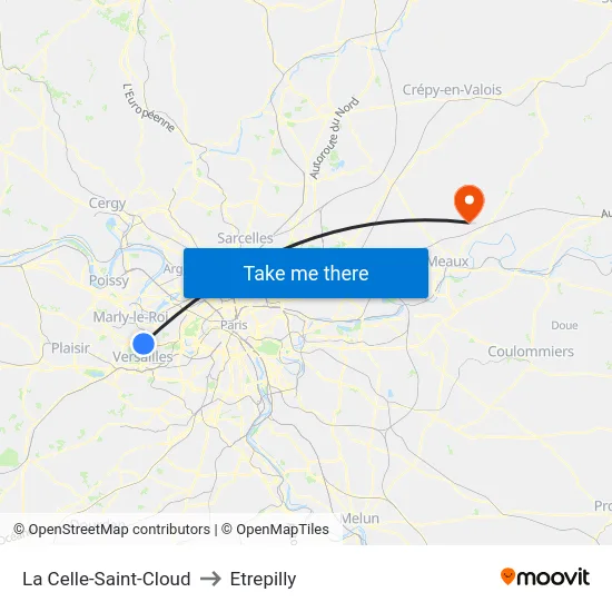 La Celle-Saint-Cloud to Etrepilly map