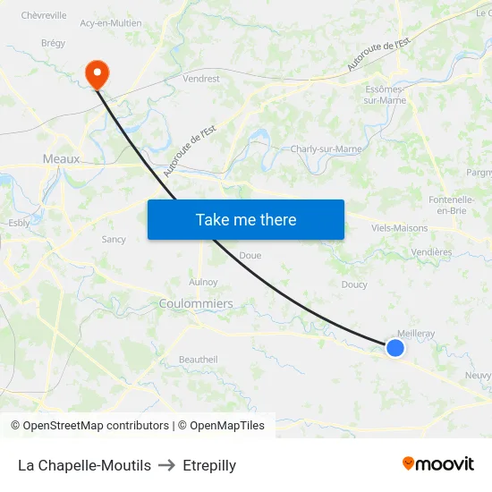 La Chapelle-Moutils to Etrepilly map