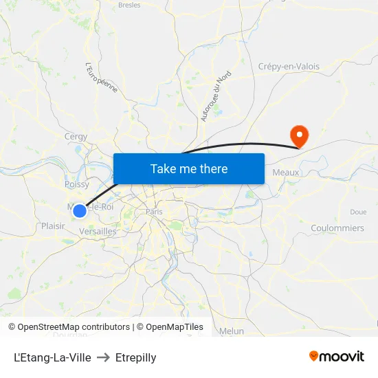 L'Etang-La-Ville to Etrepilly map